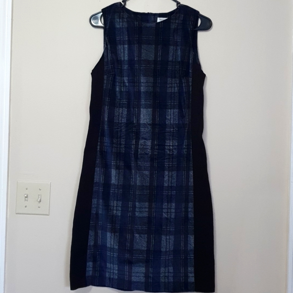 Amina Rubinacci Blended Wool Black Plaid Dress